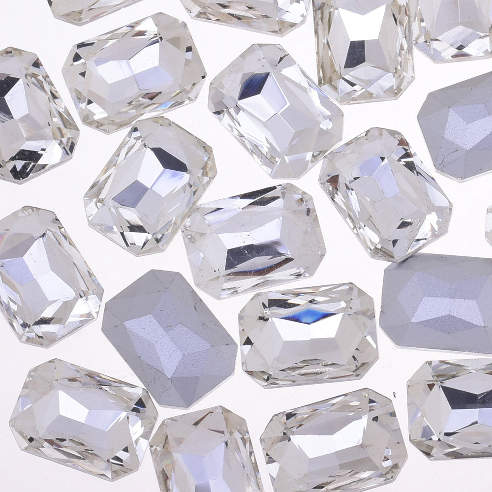 13x18mm Rectangle Pointed Back Rhinestones glass crystals beads wedding diy jewelry clear 50pcs 10183450