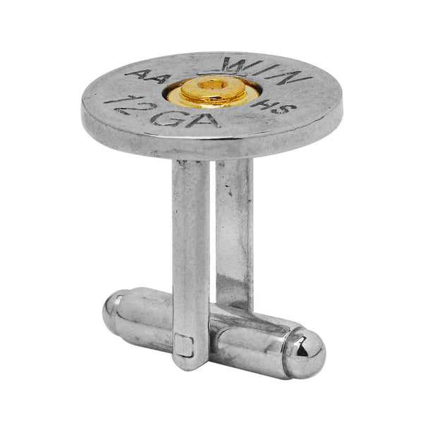 18mm Round Bezel Cufflink Blank Base,Gunshot Shell,Imitation Rhodium Cufflink Setting,Metal Brass,10pcs/lot