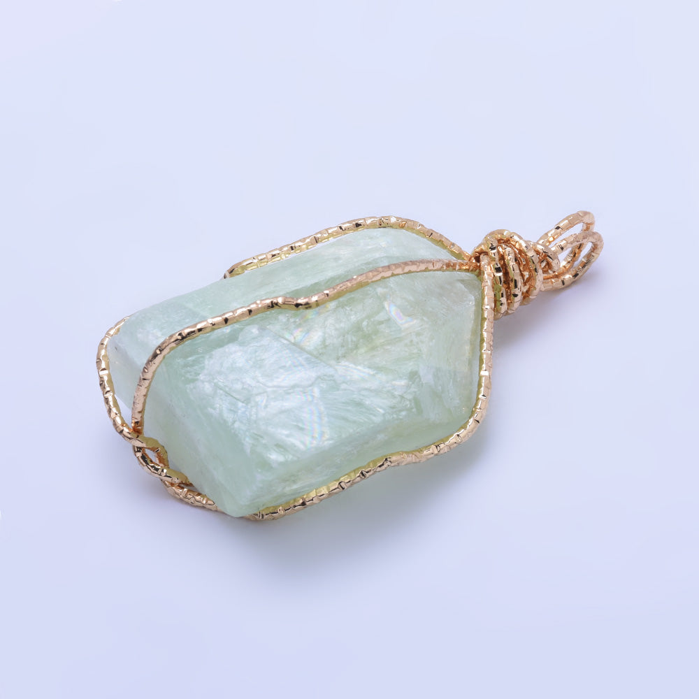 1 Light Blue 35*40mm  For Necklace Natural Stone Pendant  Fashion Jewelry Charm Crystal High Quality Pendant  Women'sFashion Handmade
