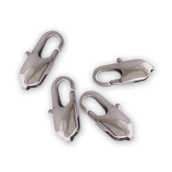 9mm Silver Tone Stainless Steel Lobster Clasp Claw Clasps Unique Oval Style Bracelet Necklace finding, Jewelry Supplies Charms 10pcs
