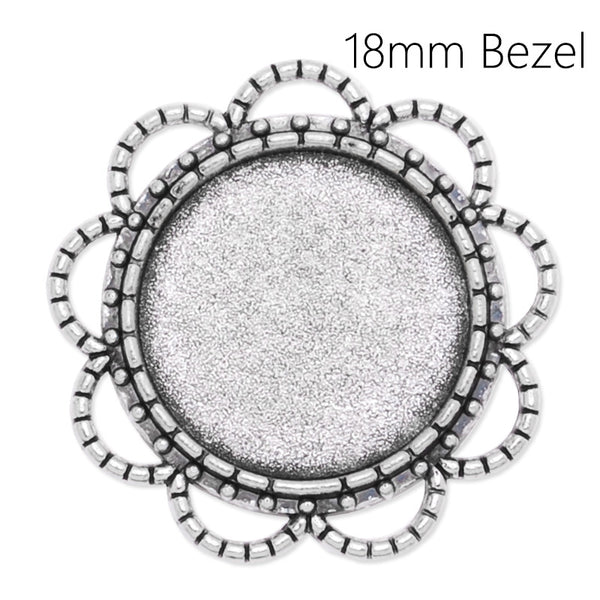 18mm Round pendant tray with Hemp rope edge,zinc alloy filled,antique silver plated,20pcs/lot