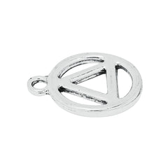 15.5*19.5mm Antique Silver Recovery Symbol Charm Pendants fit Bracelets,Necklace Yoga Jewelry Metal Pendant,Thickness 2mm,20pcs/lot
