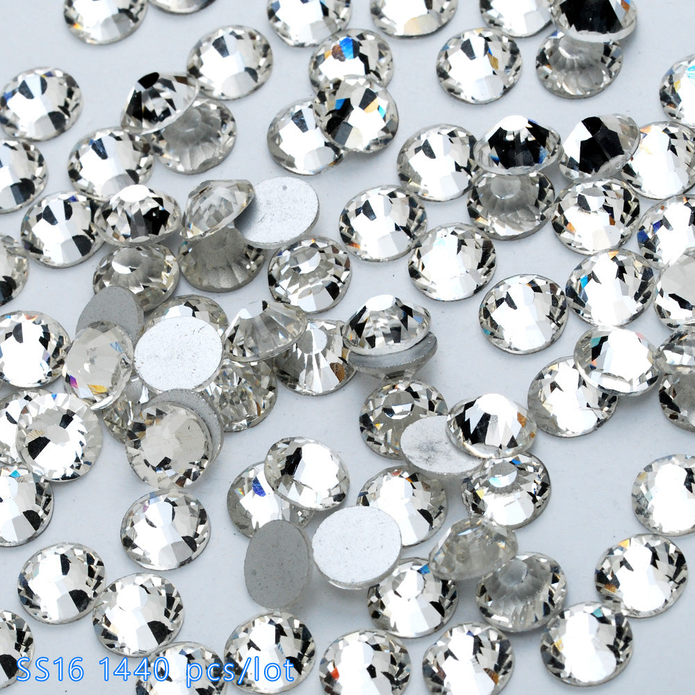 SS16 1440PCS Crystal Glass Stones Machine Cut Strass Non Hot Fix Rhinestones For Nail Art,Wholesale