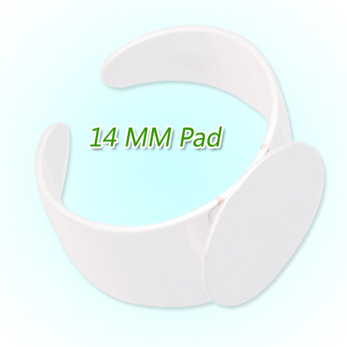 14mm Silver Plated Adjustable Ring Blanks Base With Flat Pad,fit 14mm glass cabochon,Sold 20PCS Per Package