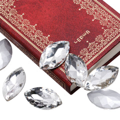32 *17mm White & Clear Marquise Cabochon Cushion Cut Fancy Crystal Stone,4227,Crystal Fancy Stone,10pcs/lot