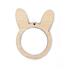 45mm Bunny Ear Pendant Kit Tiny Embroidery Hoop Cross Stitch Hoop Tiny Wooden Frame Embroidery diy Pendant Popular Culture 1pcs