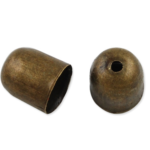 Base Metal End Caps,8*9mm Antique Bronze Plated,Sold 1000pcs per Pkg