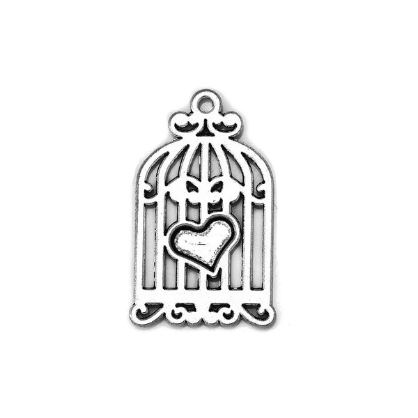 10 Tibetan Silver  Birdcage Bird Pendants Charms Cage pendant for necklace 20x34mm