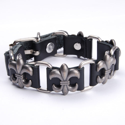 2014 High quality fashion jewelry cowhide genuine leather Anchor bracelets punk style men's Bracelet,sold 10pcs per pkg