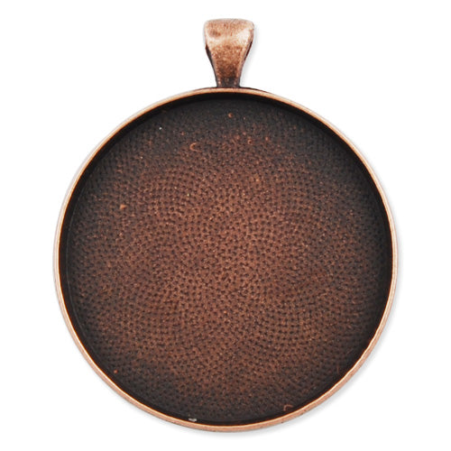 20 Antique Copper Round Zinc Alloy Cameo Cabochon Base Setting Pendants;fit 38mm cabochon