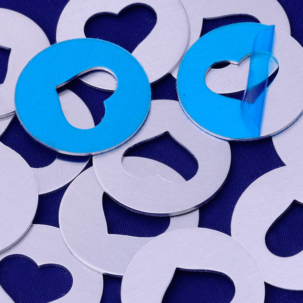 20pcs about 1" tibetara® aluminum love heart hole Stamping supplies Metal Blank Fantastic Shine 18 Gauges