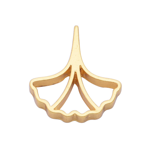 10 Gold Metal Ginkgo biloba frame 25*28*4mm open back pendant  Zinc alloy accessories pendant trays Resin Setting Blanks