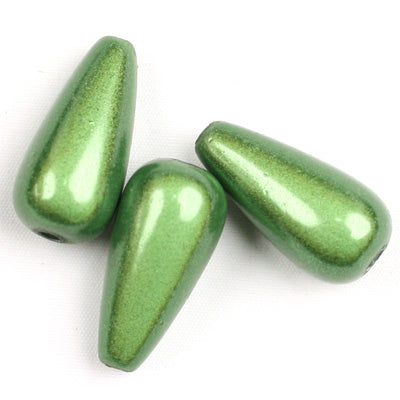 Top Quality 8*15mm Teardrop Miracle Beads,Green,Sold per pkg of about 1000 Pcs