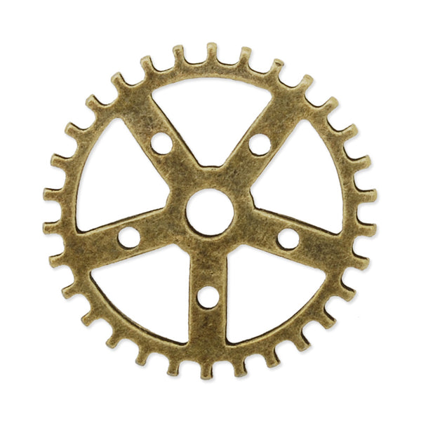 20mm Antique Bronze Metal Steampunk,Gear Charms Connector for Gear Jewelry,50 picecs/lot