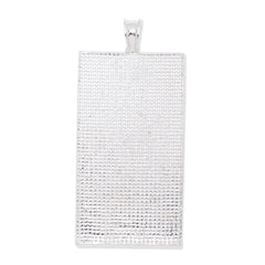 25x50mm Rectangle Pendant Trays,Zinc Alloy filled,shine silver plated,20pcs/lot