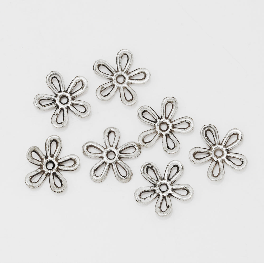 12mm Hollow Flower Bead Caps,Antique Silver End Caps,Diy Jewelry Findings,sold 100pcs/lot