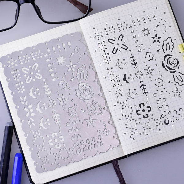 About  3 1/3*5 1/8" Stainless Steel bullet journal stencil Drawing Stencil Scrapbook Stencil bullet journal accessories 1pcs