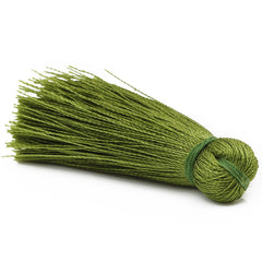 4cm Silky Tassels,Pea Green Handmade Long Jewelry Tassels,Fashion Mala Necklace Tassels, 20pcs/lot