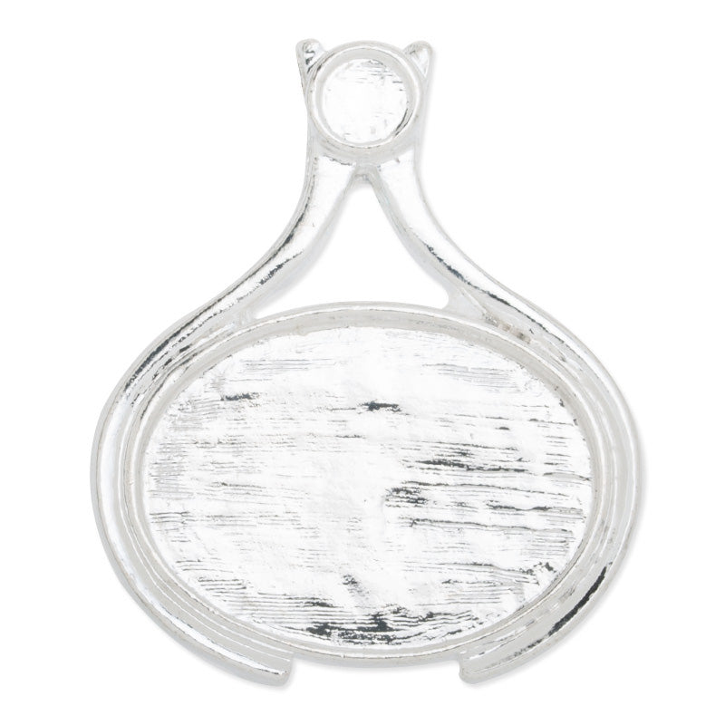 18x25mm(inside) Pendant Tray,Silver plated,Zinc Alloy filled,Oval,20pcs/lot