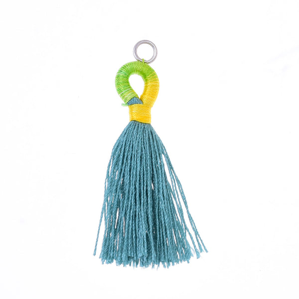 5cm  Pantone colors Tassels Necklace Earrings Tassel for jewelry making Qiuqing green ,10pcs/lot
