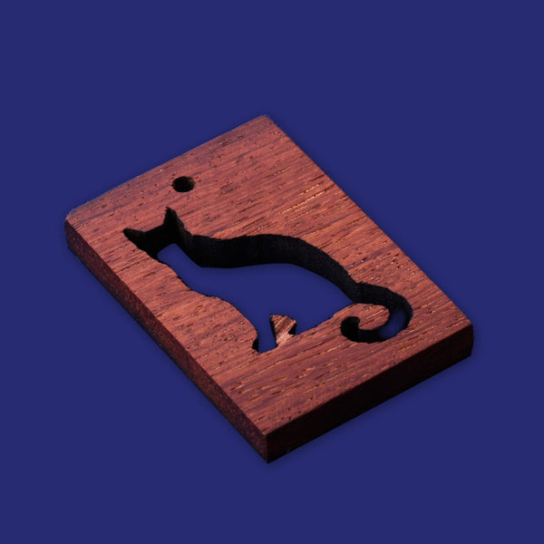 1 Rectangular frame cat 34.5x24x4mm wooden pendant Resin Setting Blanks handmade wood resin jewelry