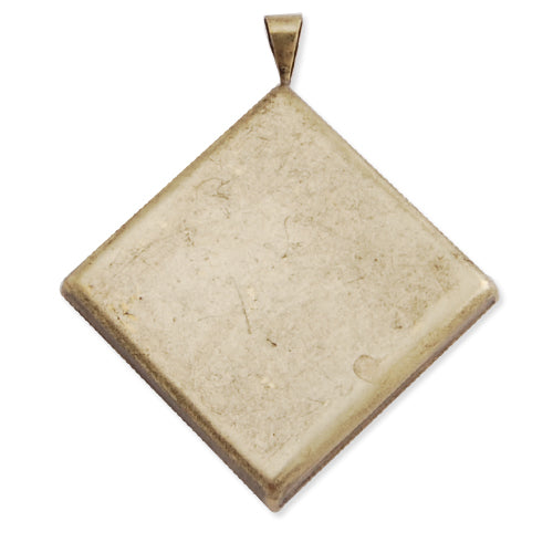 25*25MM Antique Bronze Plated Deep Bottom Square Copper Pendant trays,lead and nickle free,sold 20pcs per pkg