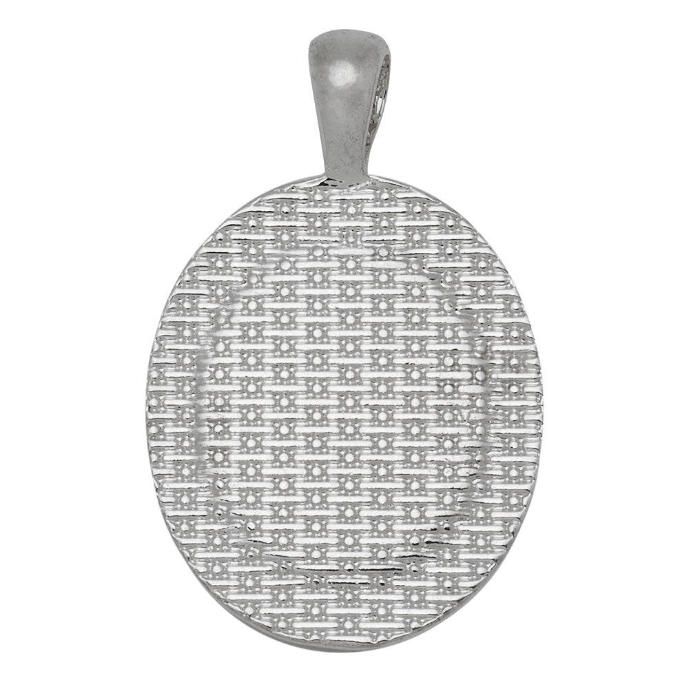13*18mm Blank Pendant Trays,Oval Cameo Pendant Bezel Striped Edges Diamond Pendant Setting,Silver Plated,10pcs/lot