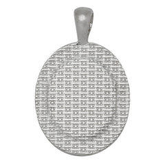 13*18mm Blank Pendant Trays,Oval Cameo Pendant Bezel Striped Edges Diamond Pendant Setting,Silver Plated,10pcs/lot