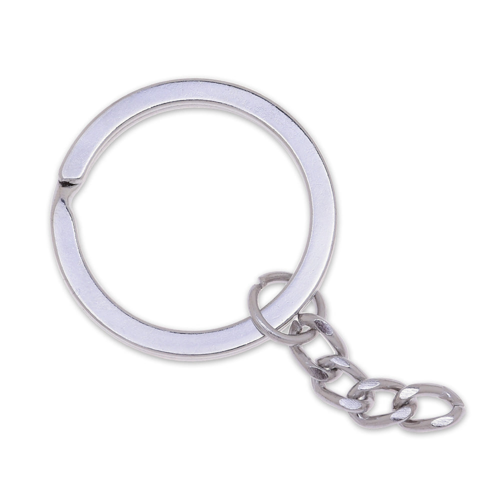 25mm DIY Key Ring Findings with Chain Split Key Ring round Ring Keychain Wholesale Lot Bulk white K 50 pcs 10184503
