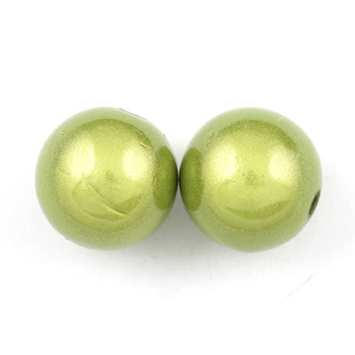 Top Quality 14mm Round Miracle Beads,Green Yellow,Sold per pkg of about 350 Pcs