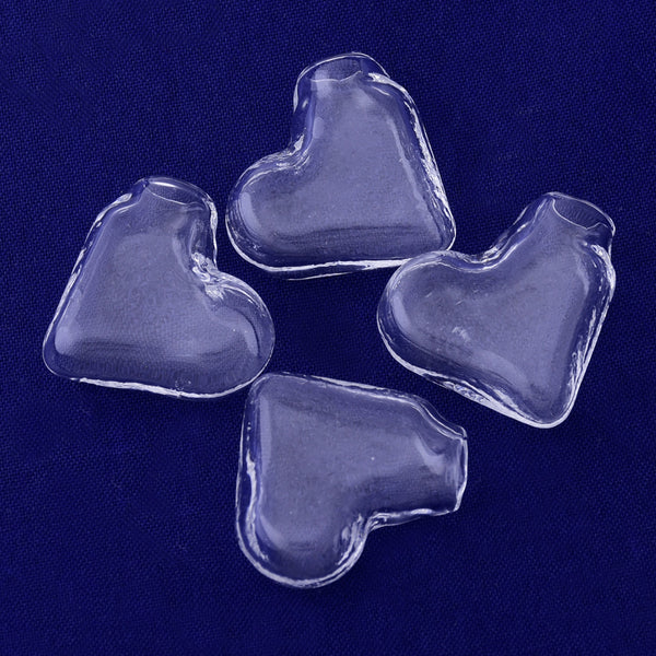 10pcs Glass Jars 19*19MM love heart Single hole White Clear glass for jewelry Necklace Pendant making Clear Glass wishing Bottles