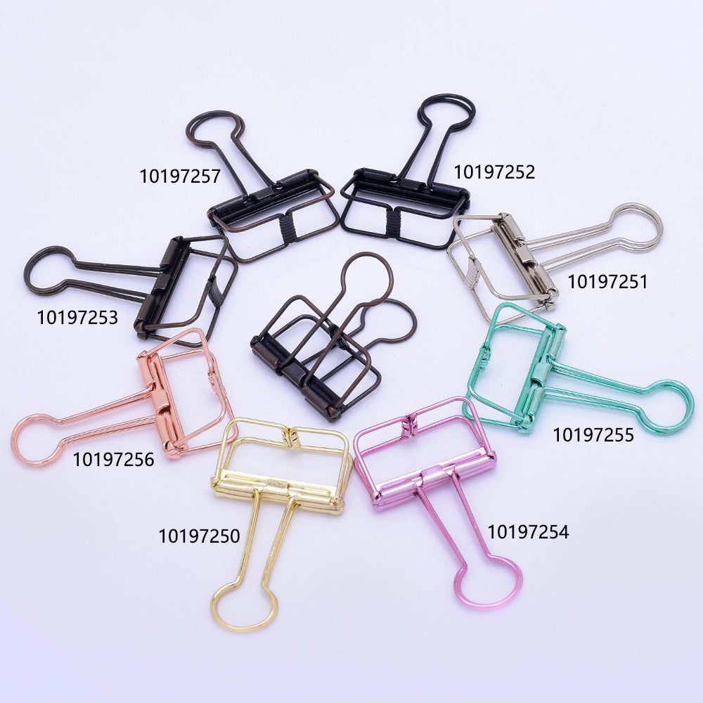 tibetara 57*33*10mm Metal Binder Clips Metal Paper Clips  Stencil Clip Hollow Binder Clips Rose Gold 10pcs