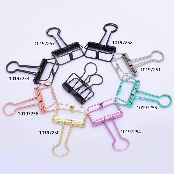 tibetara 57*33*10mm Metal Binder Clips Metal Paper Clips  Stencil Clip Hollow Binder Clips Metallic Purple 10pcs