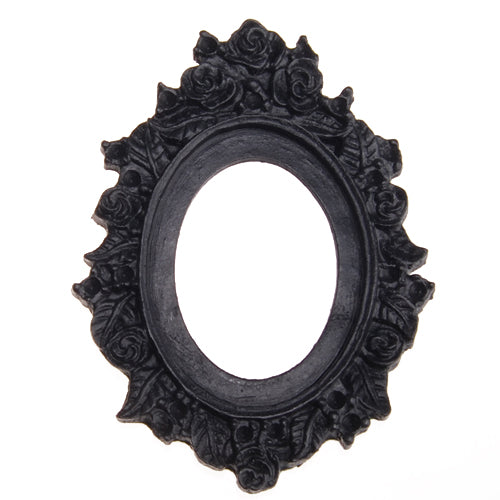 30*40MM Oval Resin cameo setting,Black;for 30*40mm Cabochon/Picture/Cameo;sold 20pcs per pkg