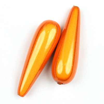 Top Quality 10*30mm Teardrop Miracle Beads,Orange,Sold per pkg of about 420 Pcs