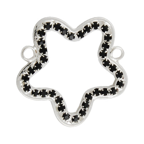 30MM Brass Base,Black Rhinestone,Star,Design Fits Wrist Shape