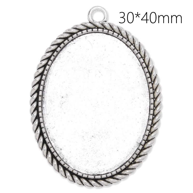 30x40mm Oval simple pendant tray,Zinc alloy filled,Antique silver plated,20pcs/lot