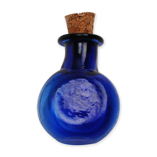 20 * 25mm Colored Bottle Wishing Bottle,Sapphire Blue Small Glass Flat Bottle With Cork,Empty Glass Faceted Round Bottles,Glass Jar,10pcs/lots