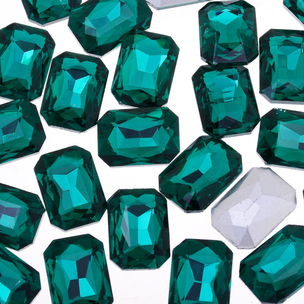13x18mm Rectangle Pointed Back Rhinestones glass crystals beads wedding diy jewelry green 50pcs 10183453