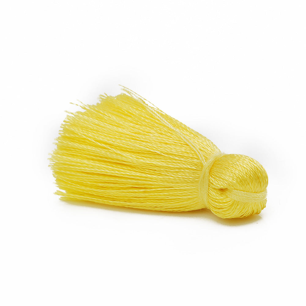 3cm Silky Tassels,Fluorescent yellow  Fashion Mala Necklace Tassels, Handmade Jewelry Tassels, 20pcs/lot