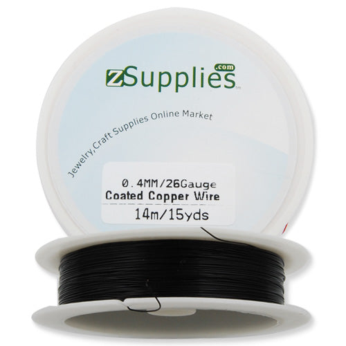 0.4MM Thick Black Coated Soft Copper Wire,about 14M/15yds per Roll,26Gauge,Sold 10 Rolls Per Lot