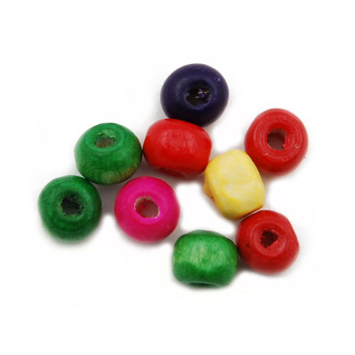 5*6 MM,300 Grams Round  Wooden Beads,Mixd Color,Approx 4200PCS