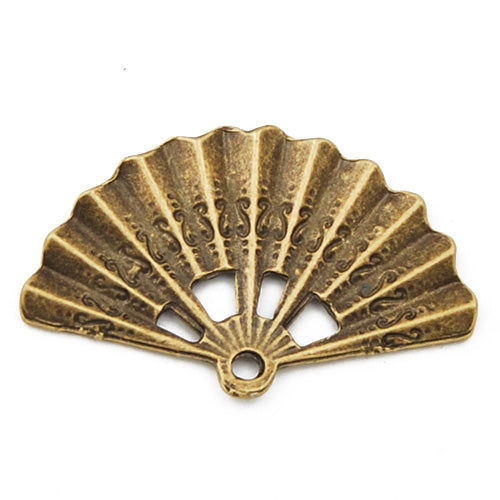 33*21*1.8mm Vintage antique bronze Zinc alloy charms and pendant,fan,sold 100 pcs per pkg