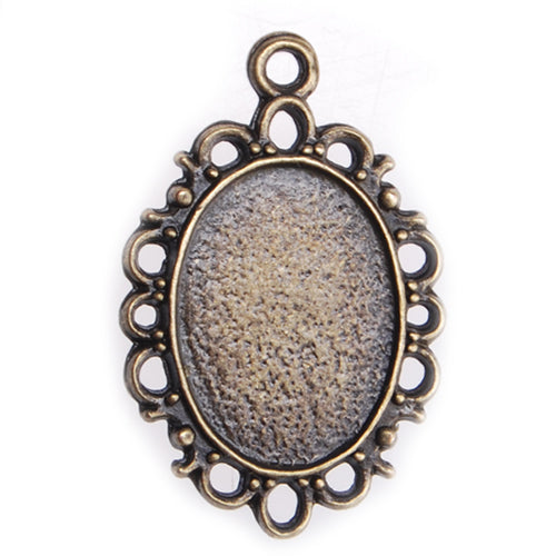 13*18MM Antique Bronze Oval Zinc Alloy Cameo Cabochon Base Setting Pendants,Nickle and Lead free;fit 13*18mm cabochon,sold 50pcs per pkg
