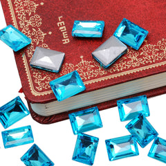 10*14mm Cartesian Rectangular bottom tip Crystal Fancy Stone,Lake Blue Crystal Faceted Stone,4527,20pcs/lot