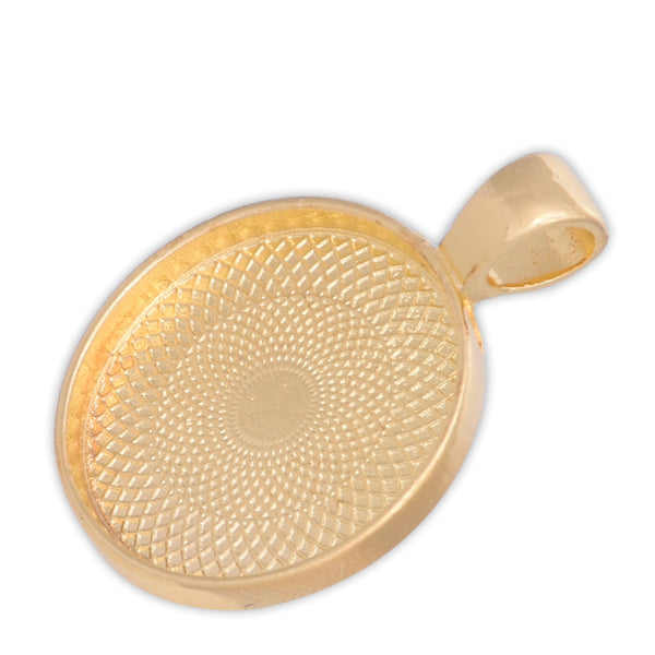 20mm 18K Gold Round Cameo Cabochon Bezel  Base Setting Pendants Mini pendant trays 20pcs