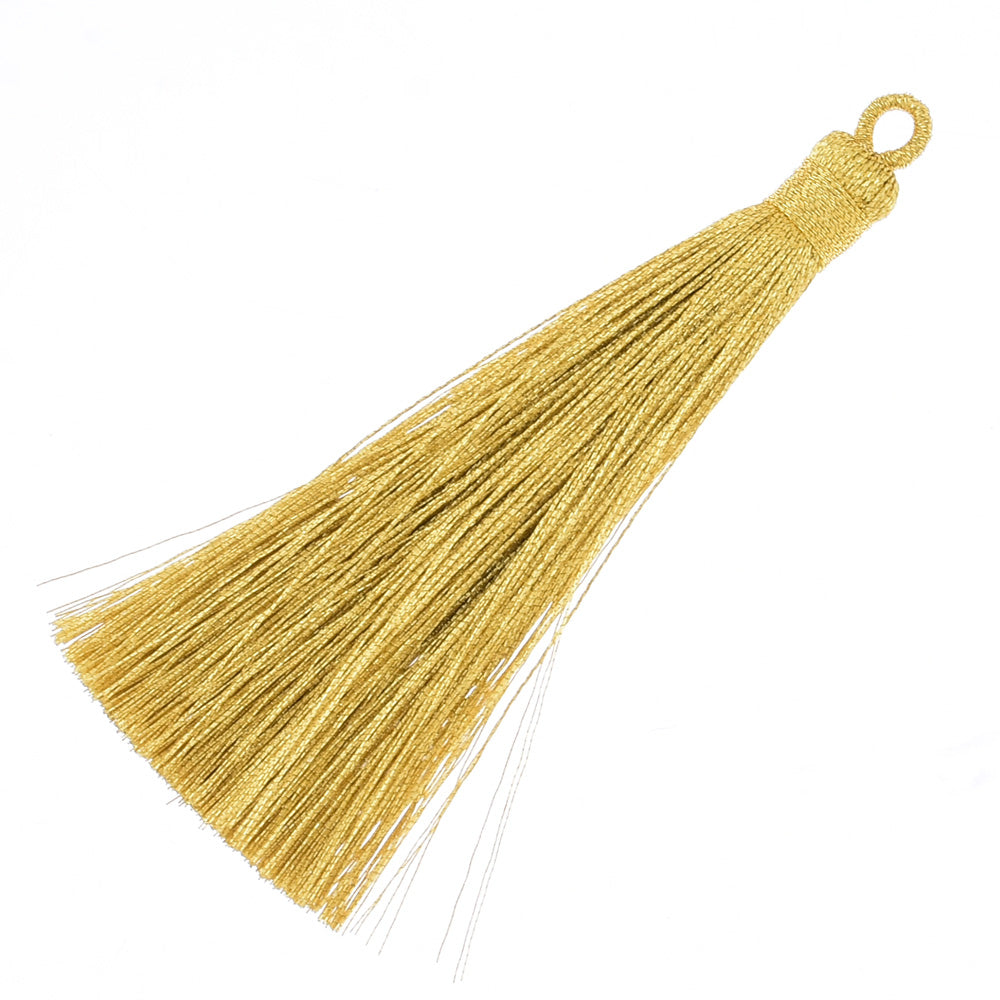 8.7cm Mini Polyester Gold and silver line tassels for jewelry making Necklace Earrings Gold,6pcs/lot