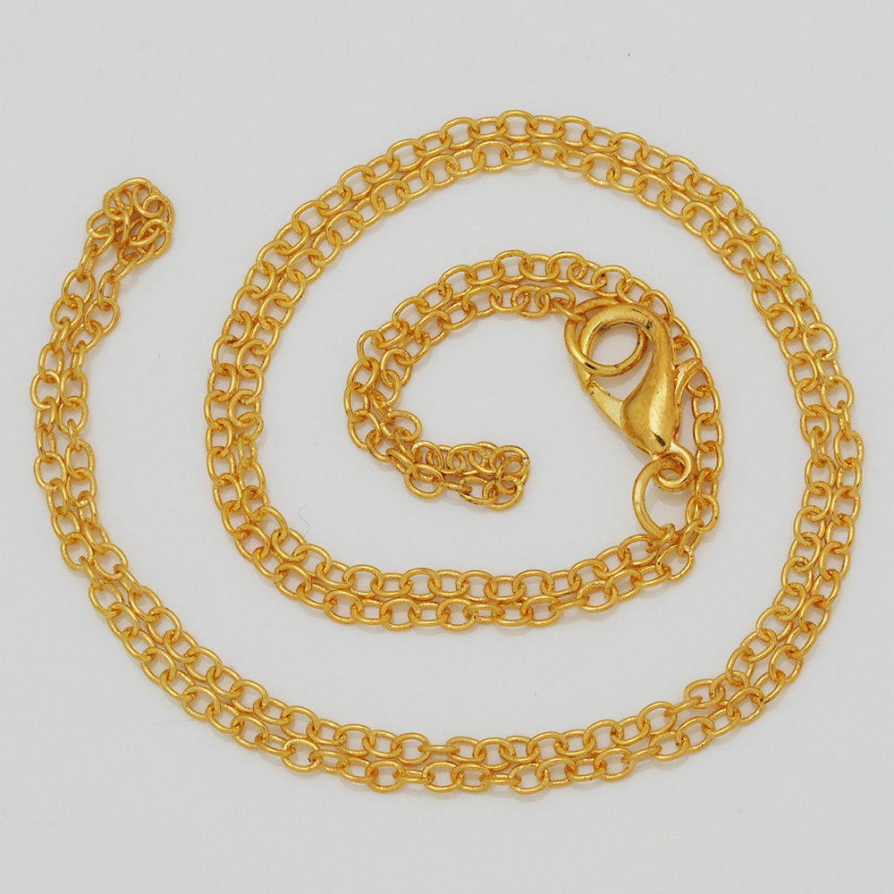 Great Quality 18＂2mm Finish Chain Necklace Chains Bulk For Pendant DIY jewelry Accessory 18K Gold 20Pcs