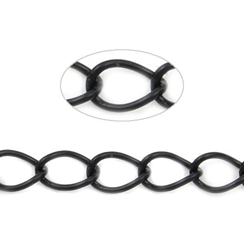 5.4MM*3.8MM Brass Gun Metal Black Plated Twist Oval Chain,Handmade,Sold 25 Meters Per Roll