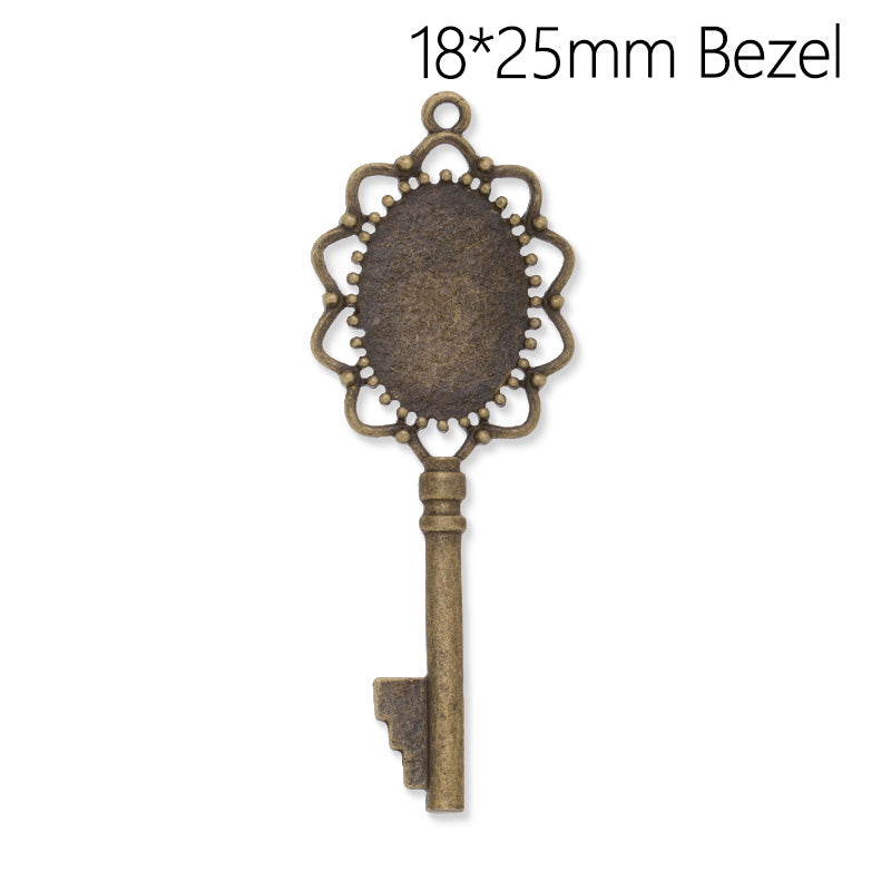 Key Pendant tray with 18x25mm Oval Bezel,Zinc alloy filled,Antique Bronze plated,20pcs/lot